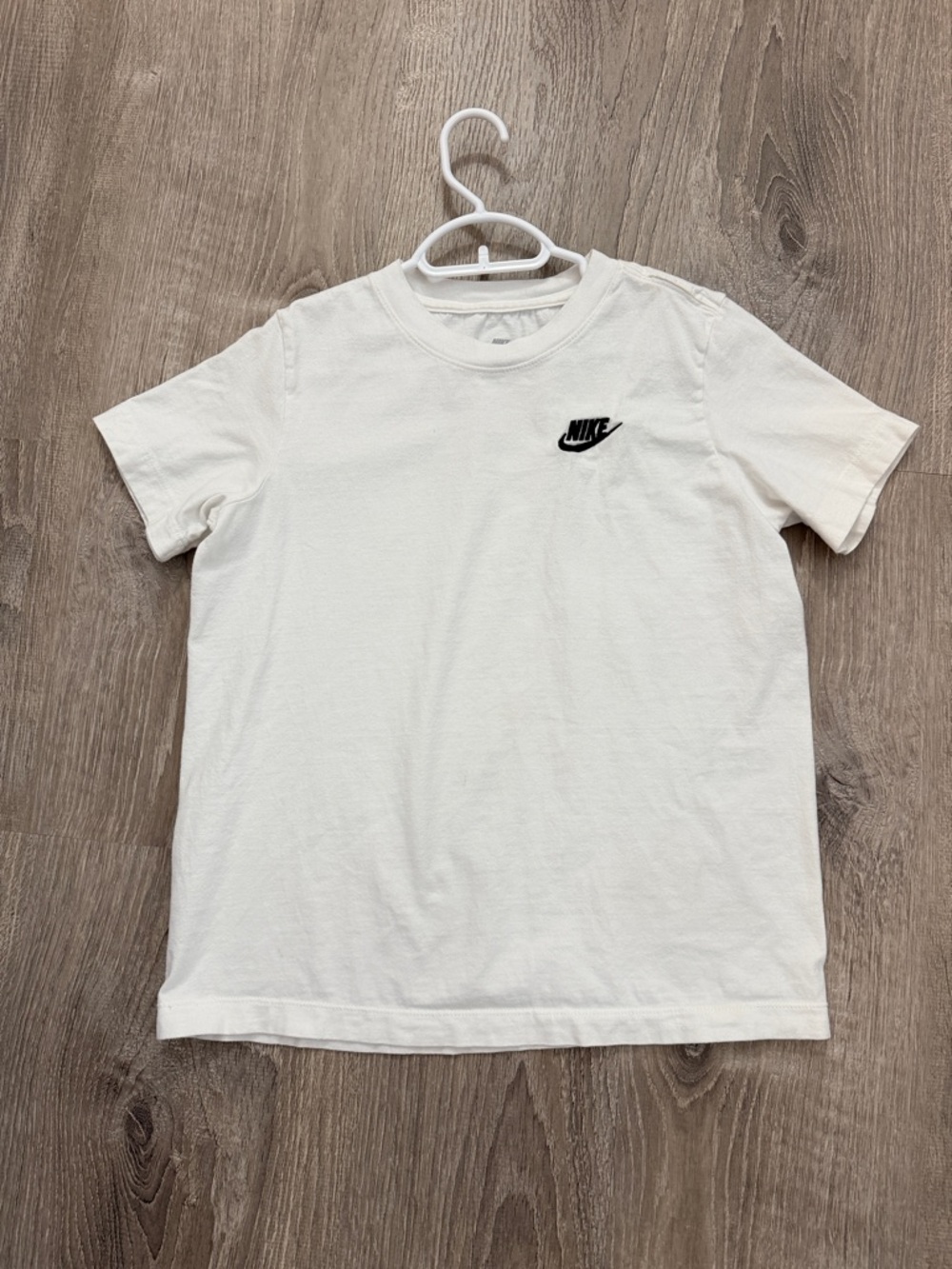 Nike White Short Sleeve Tee with Black Logo